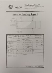 Spindle Testing Report
